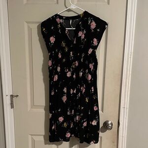 Free People Black Floral Mini Dress